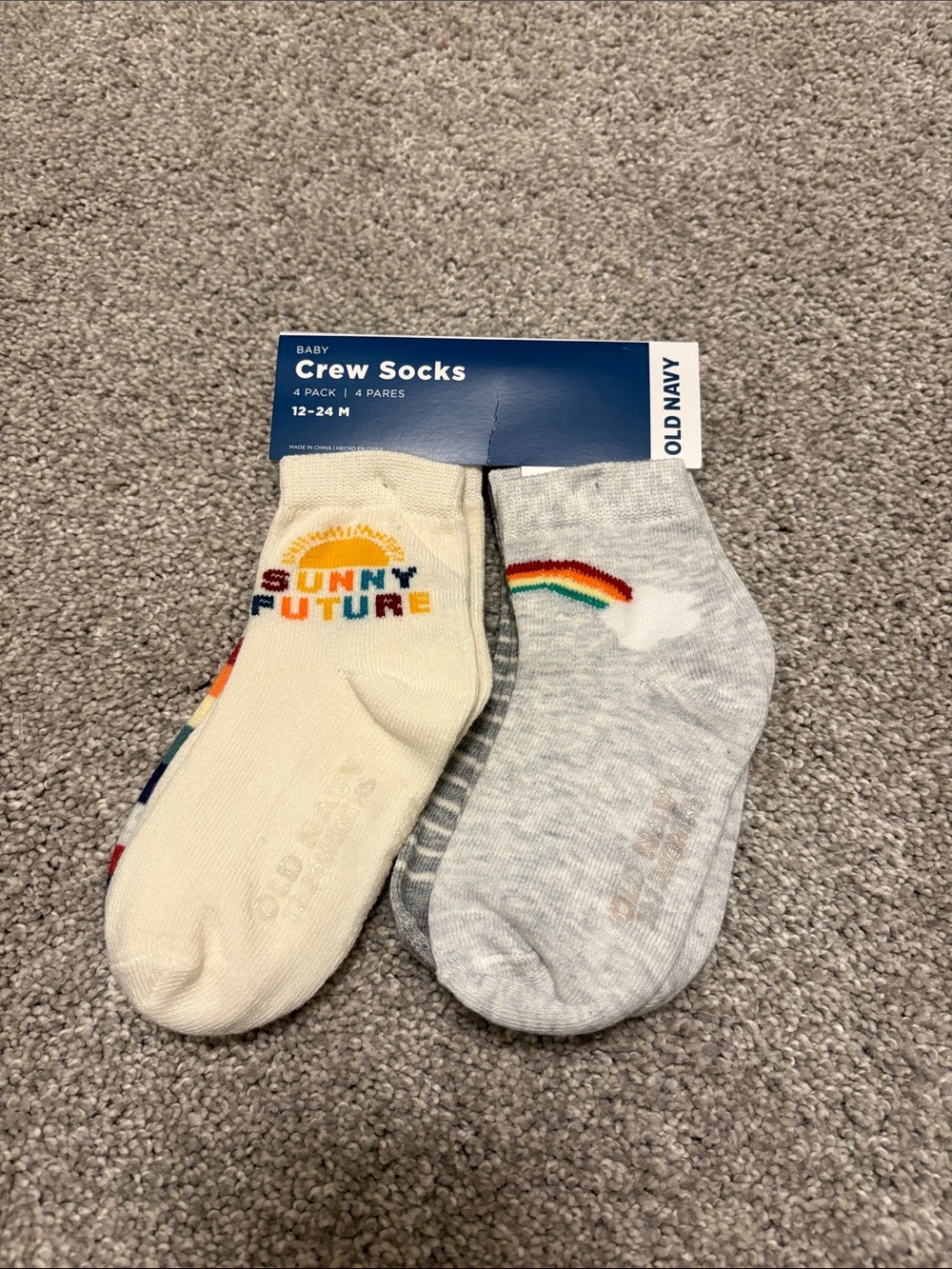 Old Navy Baby Crew Socks 4-Pack 12-24 months new
